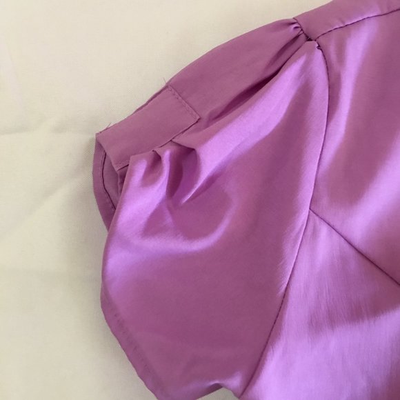 Uniti Purple Women Short-Sleeve Blouse - Dress Shirt - Small - Picture 3 of 5
